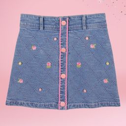 CUTECUMBER Embroidered A-Line Above Knee Length Skirt-image-17