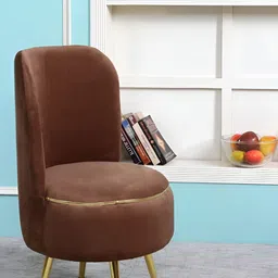 ShadowKart Coffee-Brown Metal Velvet Ottomans-17