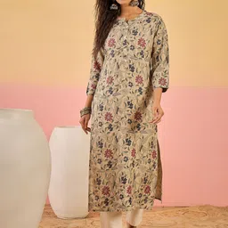 Sangria Printed A-Line Kurta-30
