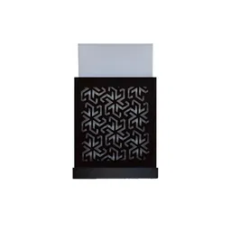 Gojeeva Black & White Textured Wooden Square Shaped Wall Lamp image 5