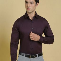Allen Solly Men Slim Fit Spread Collar Solid Cotton Formal Shirt-picture-4