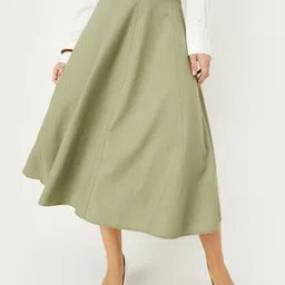 max A-line Belted Midi Skirt-image-52