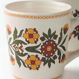 Fabindia Pushp Red & Beige 2 Pieces Ceramic Casted Small Mugs 200 ml  Each-51