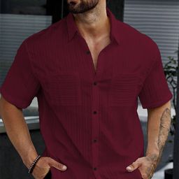 Metronaut Men Regular Fit Spread Collar Textured Cotton Casual Shirt-image-91