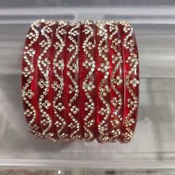 SEEMO Set Of 8 Stones Studded Bangles-image-8