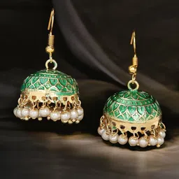 OOMPH Dome Shaped Jhumkas Earrings-14
