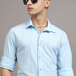 HIGHLANDER Men Slim Fit Opaque Striped Casual Shirt-picture-1