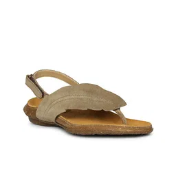 El Naturalista Women Solid Leather Casual Open Toe Flats with Buckles-picture-17