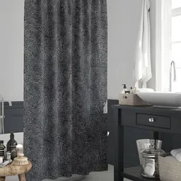 ArtzFolio Black & White Geometric Printed Waterproof Shower Curtain-17