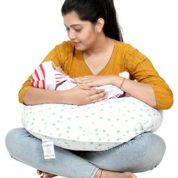 Lulamom Allergen Protected Nursing Pillow & Cover Star Print - Green-image-49