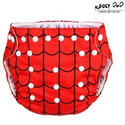 Kassy Pop Reusable Diaper Cover With Cotton Insert Checked - Red-17