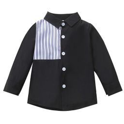 Kookie Kids Full Sleeves Striped Shirts - Black-image-1