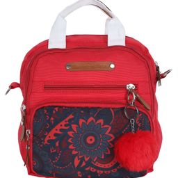The Mom Store Mini Diaper Bag Floral Print - Red-image-1