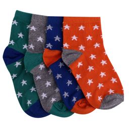 Footprints Organic Cotton Star Print Pack Of 4 Socks - Multi Color-26