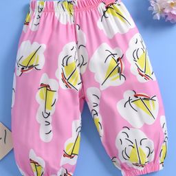 Kookie Kids Full Length Printed Lounge Pant - Pink-image-68