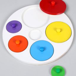 Anindita Toys Shapes Knob & Peg Puzzle Multicolour - 6 Pieces-25