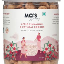 Mo's Apple Cinnamon & Oatmeal Cookies Vegan 100% Natural & Preservatives Free - 200 g-89