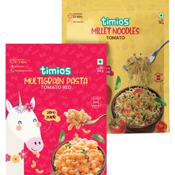 timios Healthy Instant Tomato Red Pasta made with Brown Rice and Corn - 195 g &  Instant Millet Noodles Tomato Flavour - 190 g-10