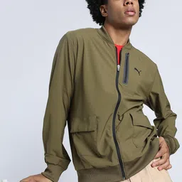 Utility Brand Logo Printed Long Sleeve Bomber Jacket-20