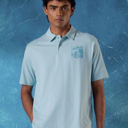 Flying Machine Men Graphic Printed Polo Collar Cotton Relaxed Fit T-shirt-picture-29