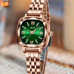 ALIX Women Brass Dial & Stainless Steel Bracelet Style Straps Analogue Watch AL2535 RGGN-43