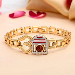 VOJ Men Handcrafted Gold-Plated Link Bracelet-image-80
