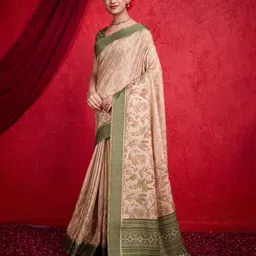 Mitera Ajrak Block Zari Saree image 2