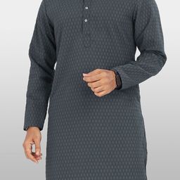 VeBNoR Men Thread Work Dobby Kurta-41