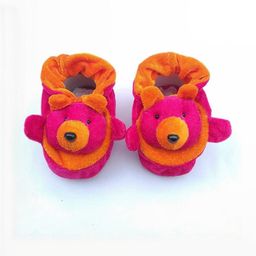 LMN CHILD CARE Unisex Kids Orange & Pink Teddy Printed Cotton Booties-image-71