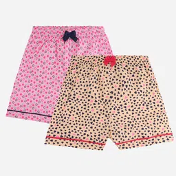 Bodycare Girls Shorts with Premium Cotton Peach & Pink Pack of 2 Suitable for All Day Wear-image-68