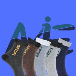MJE Unisex Pack Of 5 Printed Anti-Odour Ankle-Length Socks-picture-9