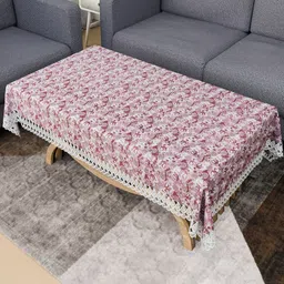 Aura Maroon Floral Printed Waterproof 4-Seater Rectangle 1.48 m x 0.98 m PVC Table Cover-51