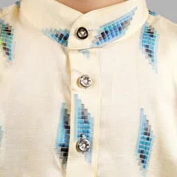 VALUE CREATION Boys Geometric Embroidered Kurta with Pyjama image 3
