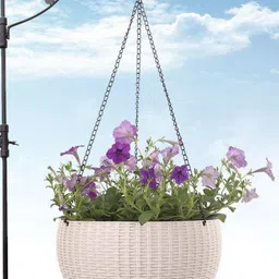 Rattan Hanging Planters Pot with Metal Hanging Chain-30