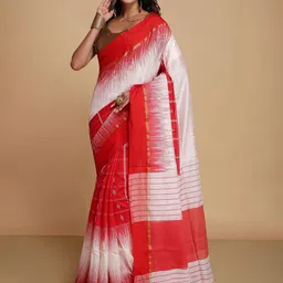WoodenTant Checked Ikat Saree-picture-36