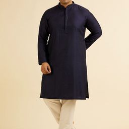 Manyavar Men Floral Embroidered Regular Kurta with Pyjamas-image-19