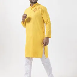 DEVOILER Men Ethnic Motifs Printed Regular Kurta with Pyjamas image 5