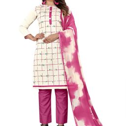 Maroosh Checked Printed Khadi Cotton Unstitched Dress Material-39