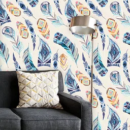 ArtzFolio Printed UV-Resistant Anti-Bacterial Watercolor Tribal Feathers Peel & Stick Wallpaper-image-38