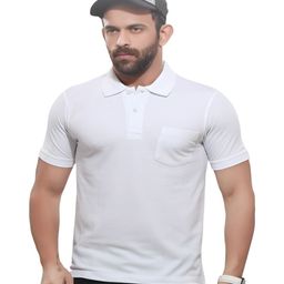KUNDAN Men Solid Polo Collar Pure Cotton T-shirt-image-86