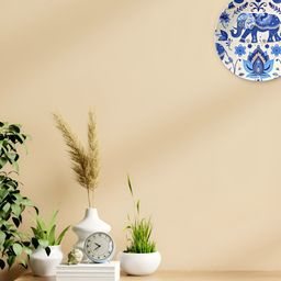 THE QUIRKY HOME White & Blue Printed Ceramic Wall Plate-image-54