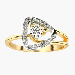 VALANOVA Yellow Gold Plated Sterling Silver 0.34Ct Lab Grown Diamond Ring-image-49