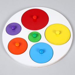 Anindita Toys Shapes Knob & Peg Puzzle Multicolour - 6 Pieces image 2