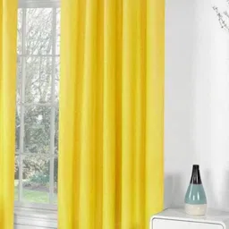 215 cm (7 ft) Polyester Semi Transparent Door Curtain (Pack Of 2) (Plain, Yellow)-image-78