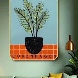 Aura Black & Green Flower Pot Wooden Wall Art-image-80