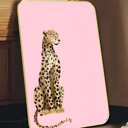 SAF Brown & Pink Animal Printed MDF Wooden Wall Art-image-62