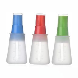 Baskety Set Of 3 Green & Blue Silicone Oil Bottle Brush With Lid-12