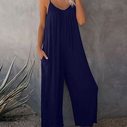Stylecast X KPOP Basic Navy Blue Shoulder Straps Solid Sleeveless Polyester Basic Jumpsuit-picture-15