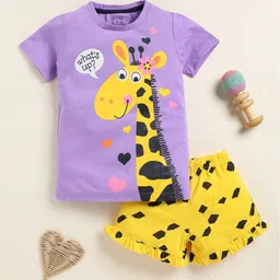 YK Girls Printed Round Neck T-Shirt With Shorts-image-82