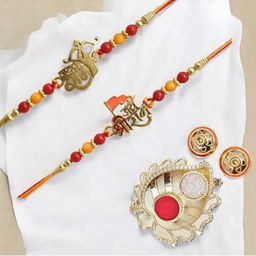 MEIRA JEWELLERY 2-Pcs Rakhi With Roli Chawal & Greeting Card-image-75